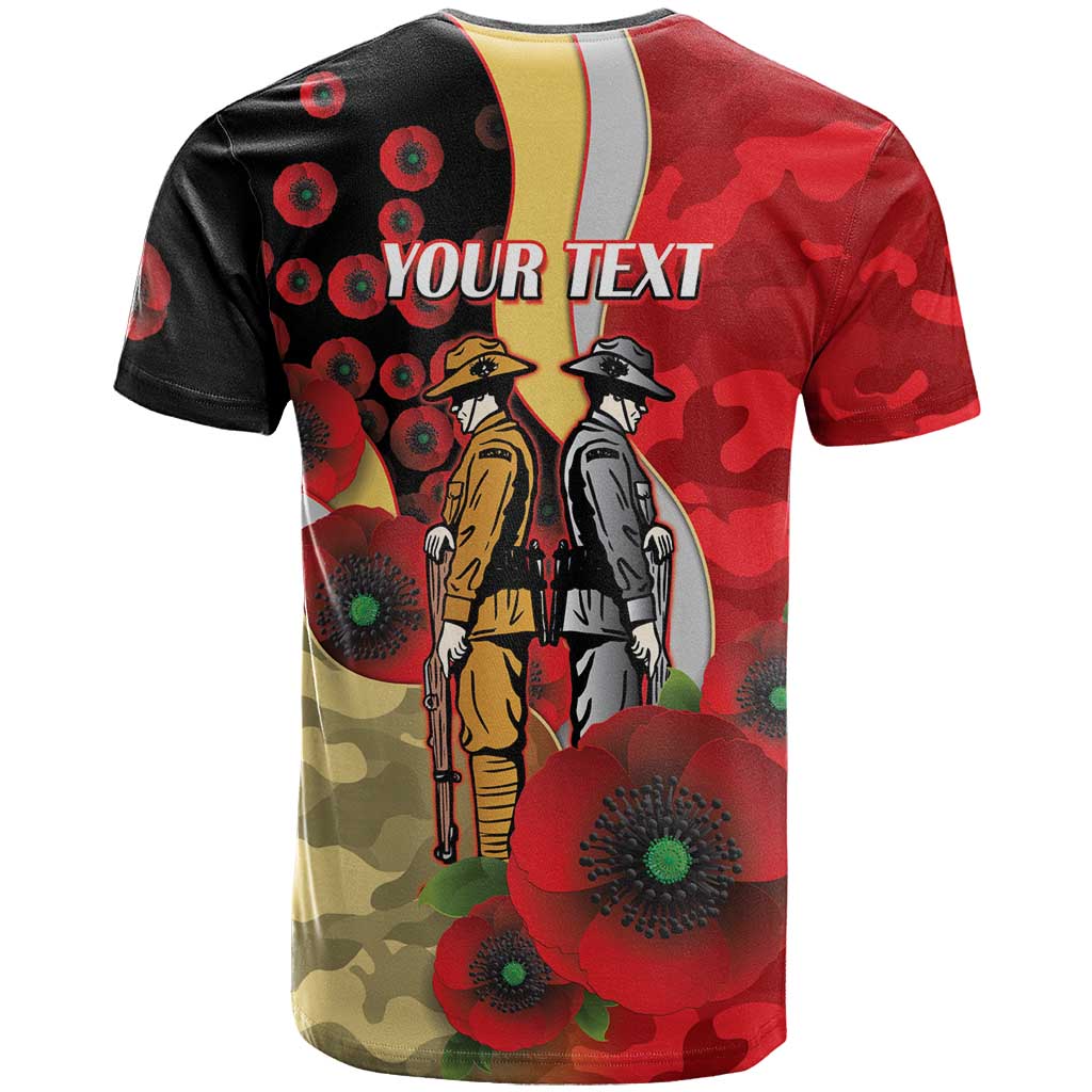 Redcliffe Dolphins ANZAC Personalised T Shirt Lest We Forget Poppy Camo
