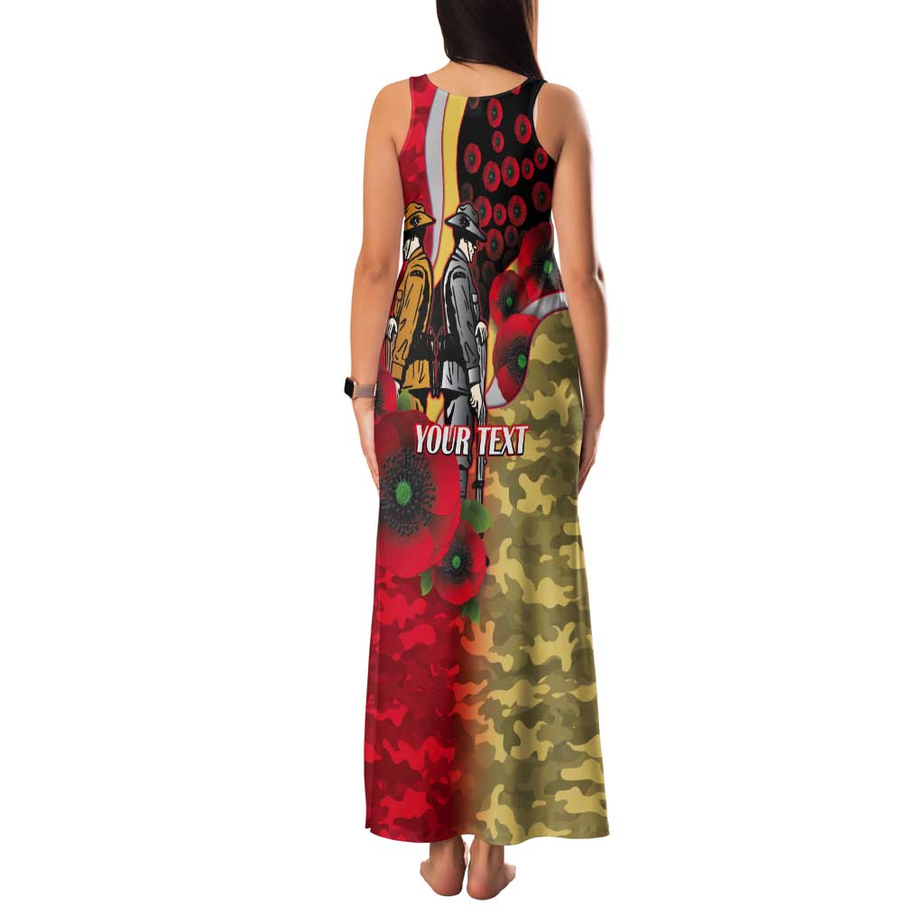 Redcliffe Dolphins ANZAC Personalised Tank Maxi Dress Lest We Forget Poppy Camo