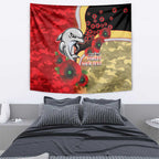 Redcliffe Dolphins ANZAC Personalised Tapestry Lest We Forget Poppy Camo