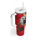 Redcliffe Dolphins ANZAC Personalised Tumbler With Handle Lest We Forget Poppy Camo
