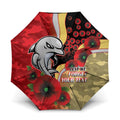 Redcliffe Dolphins ANZAC Personalised Umbrella Lest We Forget Poppy Camo