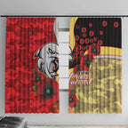 Redcliffe Dolphins ANZAC Personalised Window Curtain Lest We Forget Poppy Camo