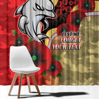 Redcliffe Dolphins ANZAC Personalised Window Curtain Lest We Forget Poppy Camo