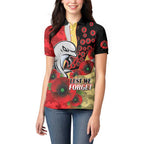 Redcliffe Dolphins ANZAC Personalised Women Polo Shirt Lest We Forget Poppy Camo