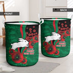South Sydney Rabbitohs ANZAC Personalised Laundry Basket Lest We Forget Poppy Camo