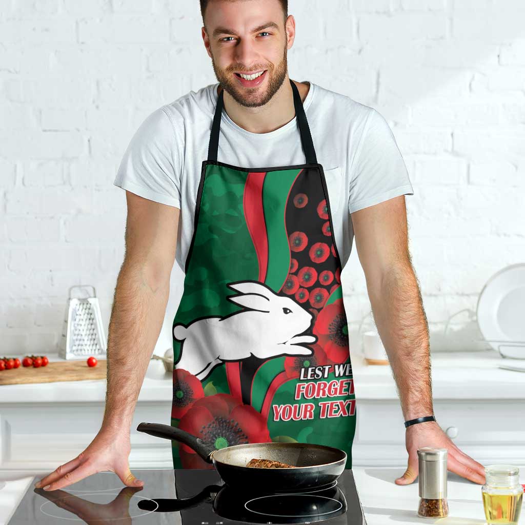 South Sydney Rabbitohs ANZAC Personalised Apron Lest We Forget Poppy Camo