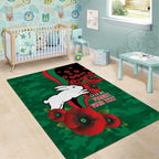 South Sydney Rabbitohs ANZAC Personalised Area Rug Lest We Forget Poppy Camo