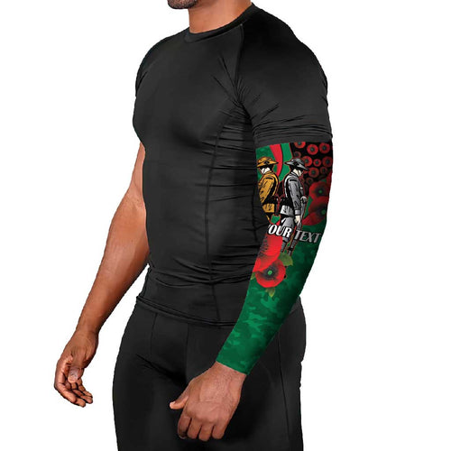 South Sydney Rabbitohs ANZAC Personalised Arm Sleeves Lest We Forget Poppy Camo