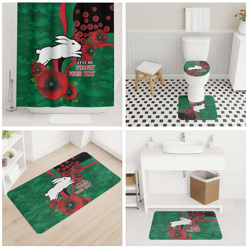 South Sydney Rabbitohs ANZAC Personalised Bathroom Set Lest We Forget Poppy Camo