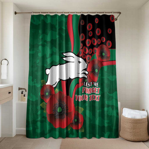 South Sydney Rabbitohs ANZAC Personalised Bathroom Set Lest We Forget Poppy Camo