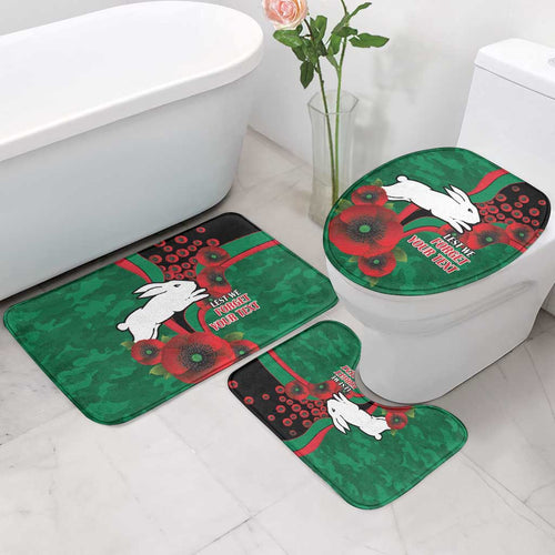 South Sydney Rabbitohs ANZAC Personalised Bathroom Set Lest We Forget Poppy Camo