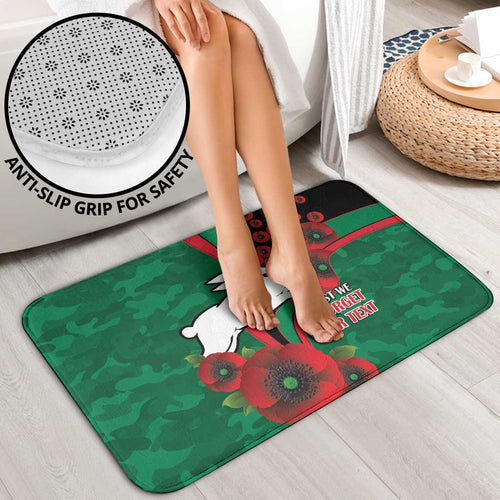 South Sydney Rabbitohs ANZAC Personalised Bathroom Set Lest We Forget Poppy Camo