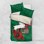South Sydney Rabbitohs ANZAC Personalised Bedding Set Lest We Forget Poppy Camo