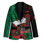 South Sydney Rabbitohs ANZAC Personalised Blazer Lest We Forget Poppy Camo
