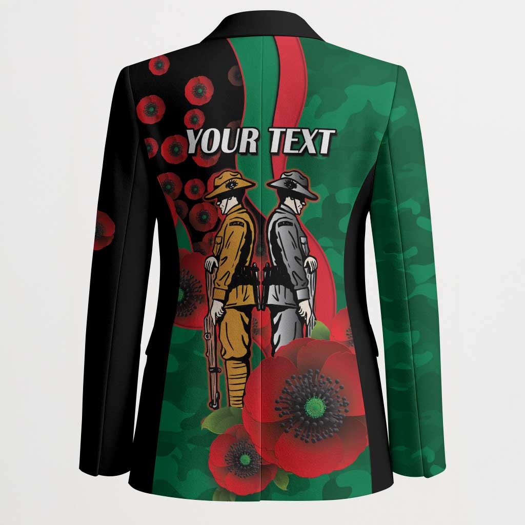 South Sydney Rabbitohs ANZAC Personalised Blazer Lest We Forget Poppy Camo