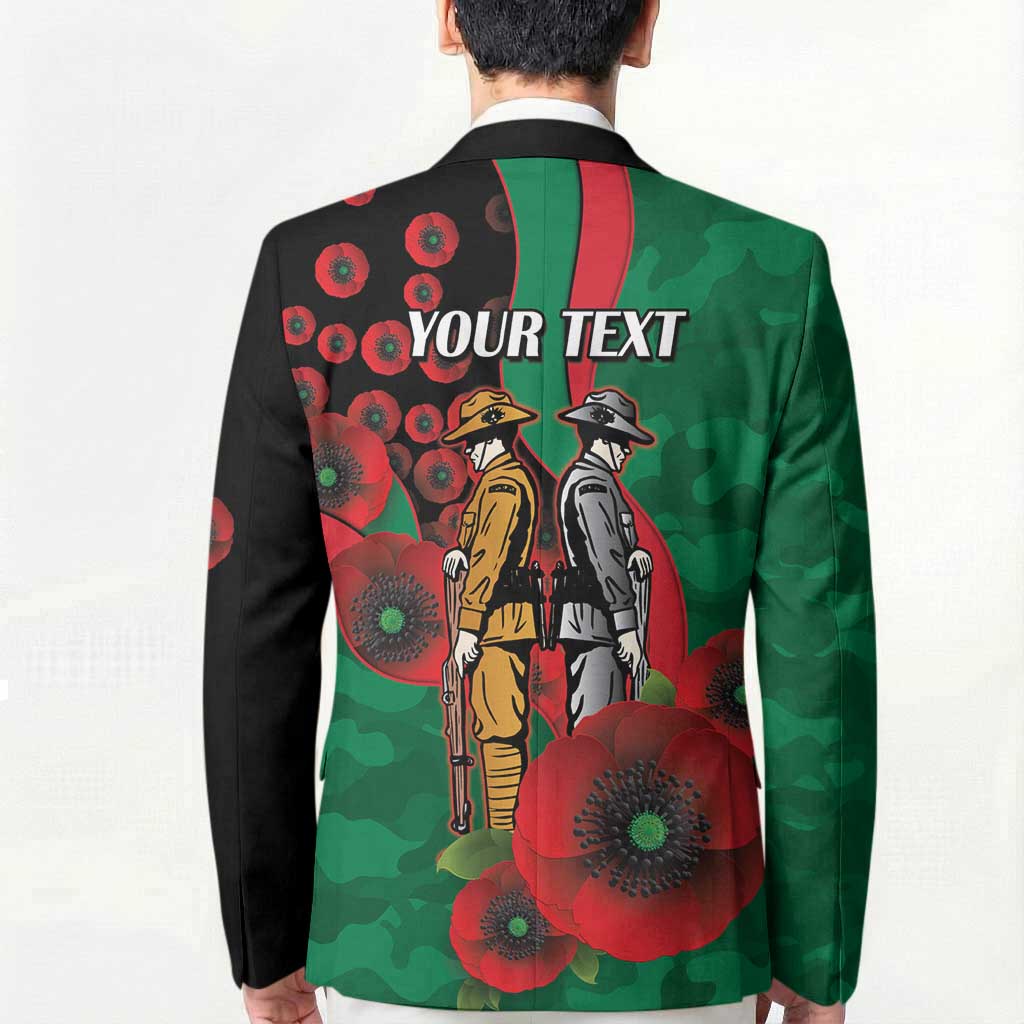 South Sydney Rabbitohs ANZAC Personalised Blazer Lest We Forget Poppy Camo