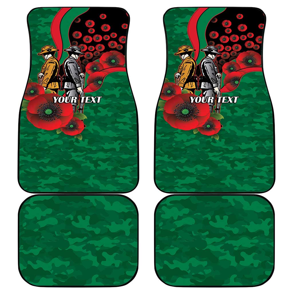 South Sydney Rabbitohs ANZAC Personalised Car Mats Lest We Forget Poppy Camo