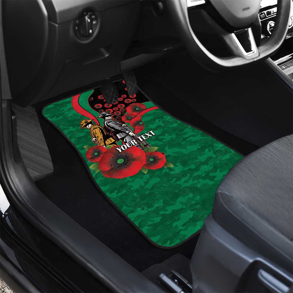 South Sydney Rabbitohs ANZAC Personalised Car Mats Lest We Forget Poppy Camo