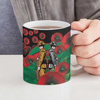 South Sydney Rabbitohs ANZAC Personalised Ceramic Mug Lest We Forget Poppy Camo