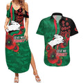 South Sydney Rabbitohs ANZAC Personalised Couples Matching Summer Maxi Dress and Hawaiian Shirt Lest We Forget Poppy Camo