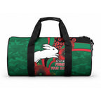 South Sydney Rabbitohs ANZAC Personalised Duffle Bag Lest We Forget Poppy Camo