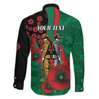 South Sydney Rabbitohs ANZAC Personalised Family Matching Tank Maxi Dress and Hawaiian Shirt Lest We Forget Poppy Camo