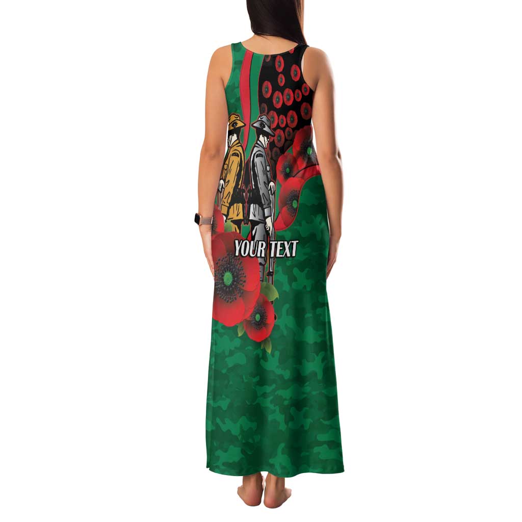 South Sydney Rabbitohs ANZAC Personalised Family Matching Tank Maxi Dress and Hawaiian Shirt Lest We Forget Poppy Camo