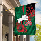 South Sydney Rabbitohs ANZAC Personalised Garden Flag Lest We Forget Poppy Camo