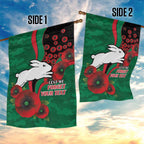 South Sydney Rabbitohs ANZAC Personalised Garden Flag Lest We Forget Poppy Camo