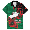 South Sydney Rabbitohs ANZAC Personalised Hawaiian Shirt Lest We Forget Poppy Camo