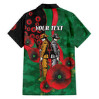 South Sydney Rabbitohs ANZAC Personalised Hawaiian Shirt Lest We Forget Poppy Camo