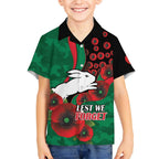 South Sydney Rabbitohs ANZAC Personalised Hawaiian Shirt Lest We Forget Poppy Camo