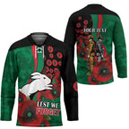 South Sydney Rabbitohs ANZAC Personalised Hockey Jersey Lest We Forget Poppy Camo