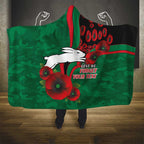 South Sydney Rabbitohs ANZAC Personalised Hooded Blanket Lest We Forget Poppy Camo