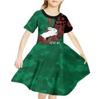 South Sydney Rabbitohs ANZAC Personalised Kid Short Sleeve Dress Lest We Forget Poppy Camo