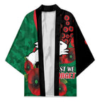 South Sydney Rabbitohs ANZAC Personalised Kimono Lest We Forget Poppy Camo