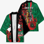 South Sydney Rabbitohs ANZAC Personalised Kimono Lest We Forget Poppy Camo