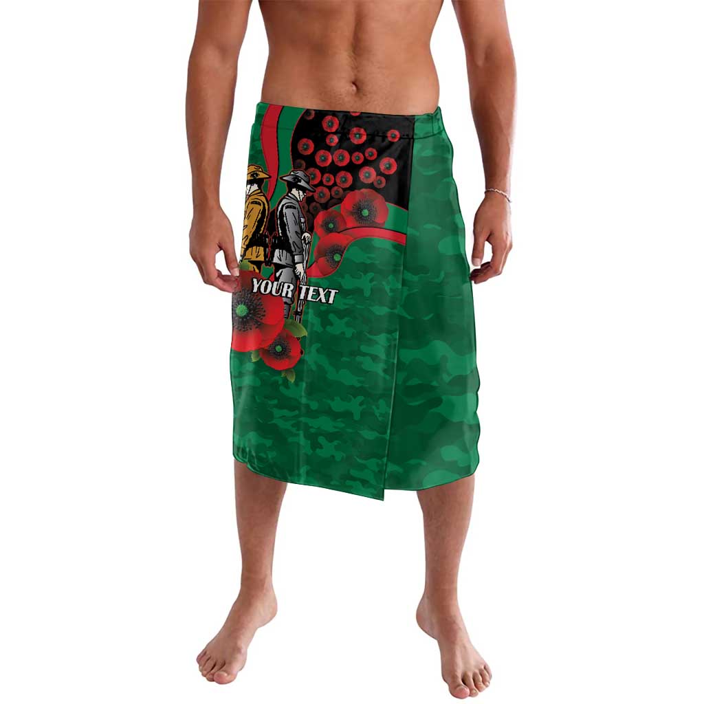 South Sydney Rabbitohs ANZAC Personalised Lavalava Lest We Forget Poppy Camo