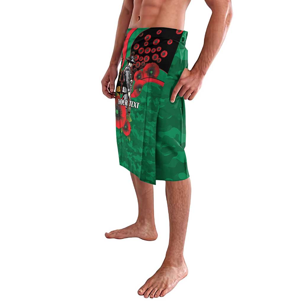 South Sydney Rabbitohs ANZAC Personalised Lavalava Lest We Forget Poppy Camo