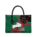 South Sydney Rabbitohs ANZAC Personalised Leather Bag Lest We Forget Poppy Camo