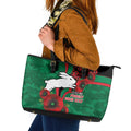 South Sydney Rabbitohs ANZAC Personalised Leather Tote Bag Lest We Forget Poppy Camo