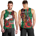South Sydney Rabbitohs ANZAC Personalised Men Tank Top Lest We Forget Poppy Camo