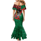 South Sydney Rabbitohs ANZAC Personalised Mermaid Dress Lest We Forget Poppy Camo