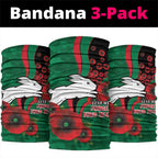 South Sydney Rabbitohs ANZAC Personalised Neck Gaiter Lest We Forget Poppy Camo