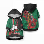South Sydney Rabbitohs ANZAC Personalised Pet Hoodie Lest We Forget Poppy Camo