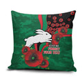 South Sydney Rabbitohs ANZAC Personalised Pillow Cover Lest We Forget Poppy Camo