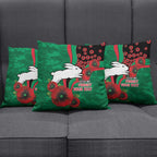 South Sydney Rabbitohs ANZAC Personalised Pillow Cover Lest We Forget Poppy Camo