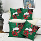 South Sydney Rabbitohs ANZAC Personalised Pillow Cover Lest We Forget Poppy Camo