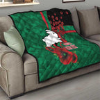South Sydney Rabbitohs ANZAC Personalised Quilt Lest We Forget Poppy Camo