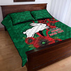 South Sydney Rabbitohs ANZAC Personalised Quilt Bed Set Lest We Forget Poppy Camo